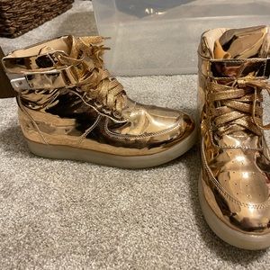 Chase and Chloe rose gold twinkle high tops